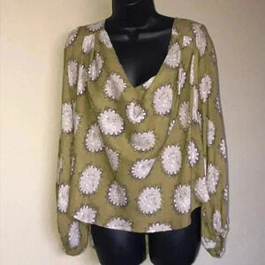 Free People Draped Cowl Neck Blouse Size XS